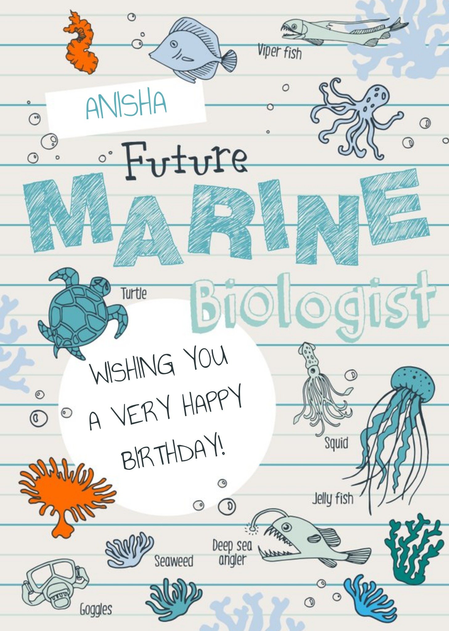 Natural History Museum Future Marine Biologist Birthday Card Ecard