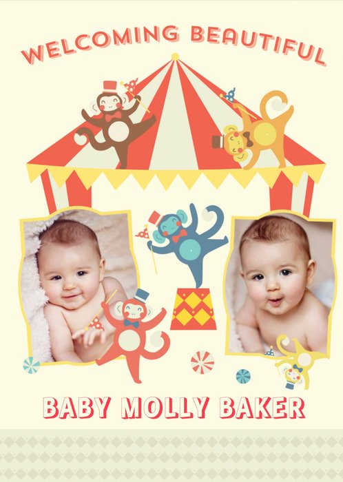 Circus Act New Baby Multi-Photo Card