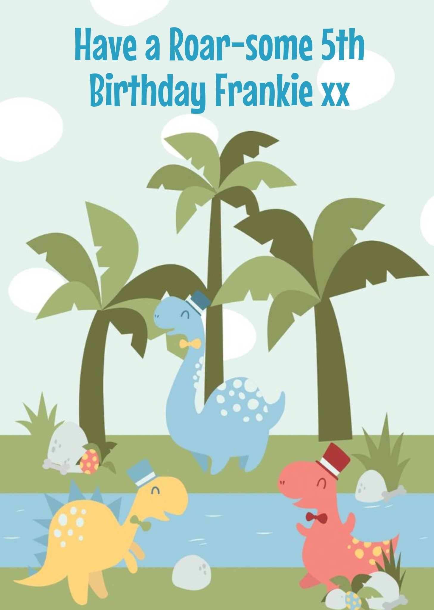 Moonpig 5th Birthday Card - Dinosaur Card, Large