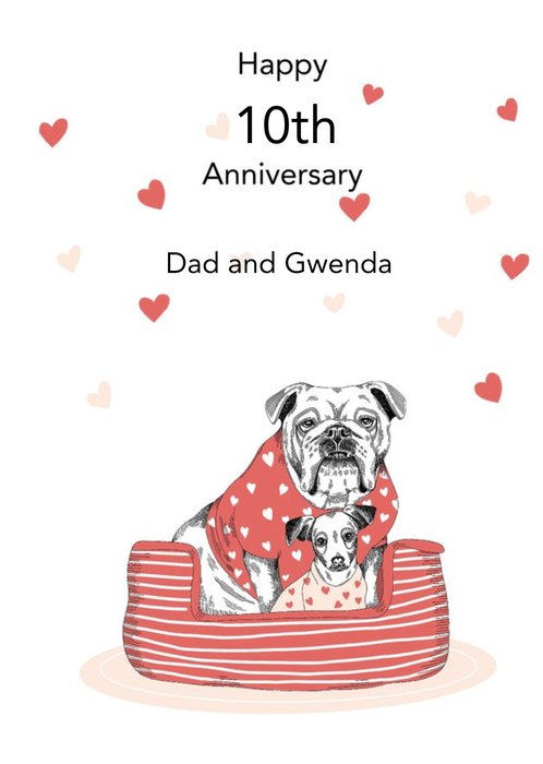 Dotty Dog Art Dogs Basket Anniversary Card