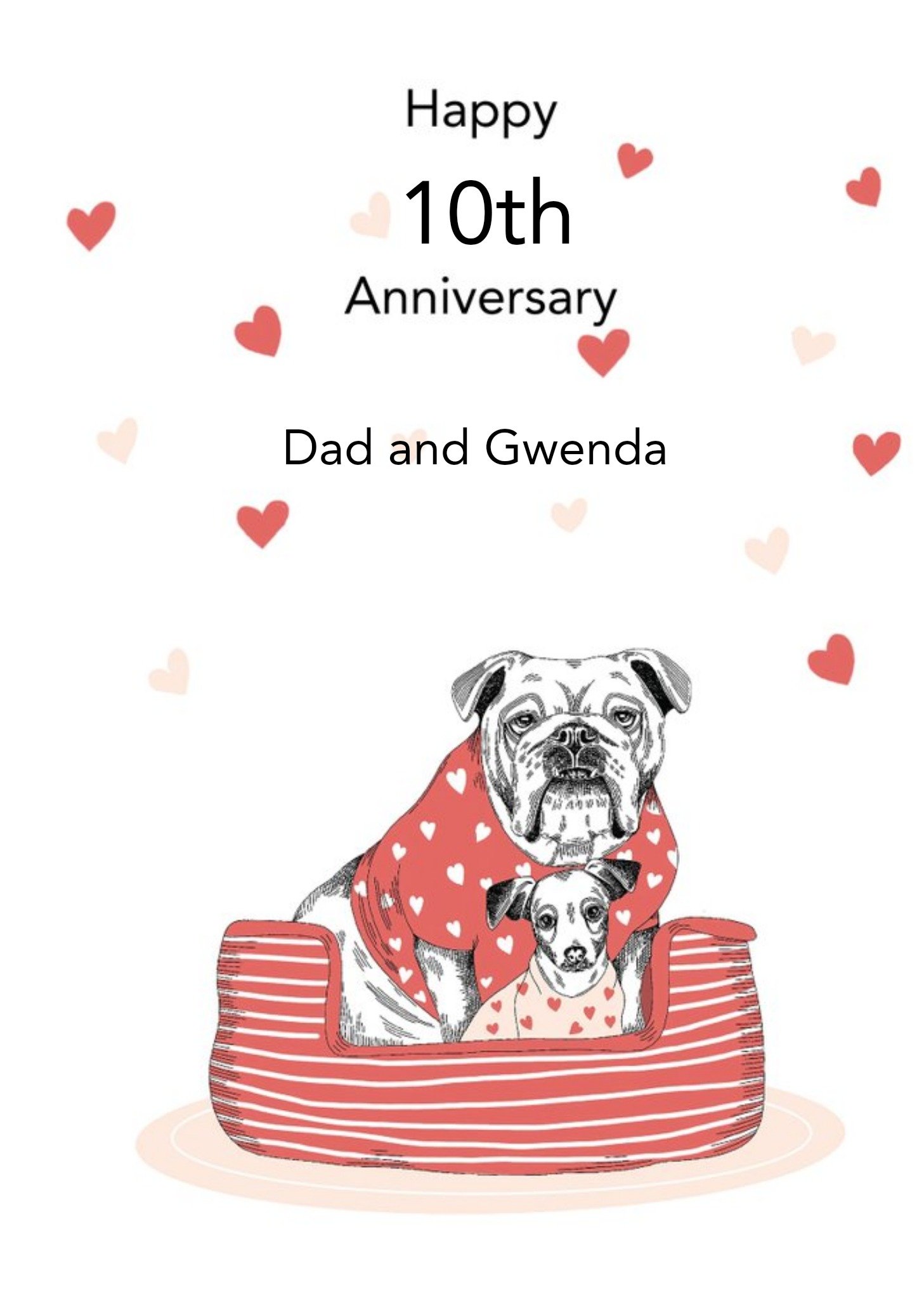 Dotty Dog Art Dogs Basket Anniversary Card Ecard