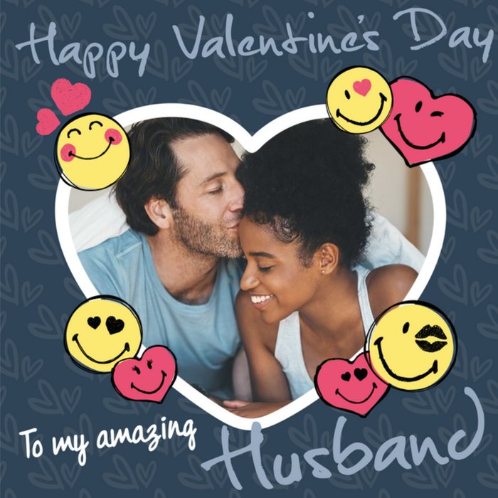 Smiley World Happy Valntines Day To My Amazing Husband Photo Upload Valentines Card