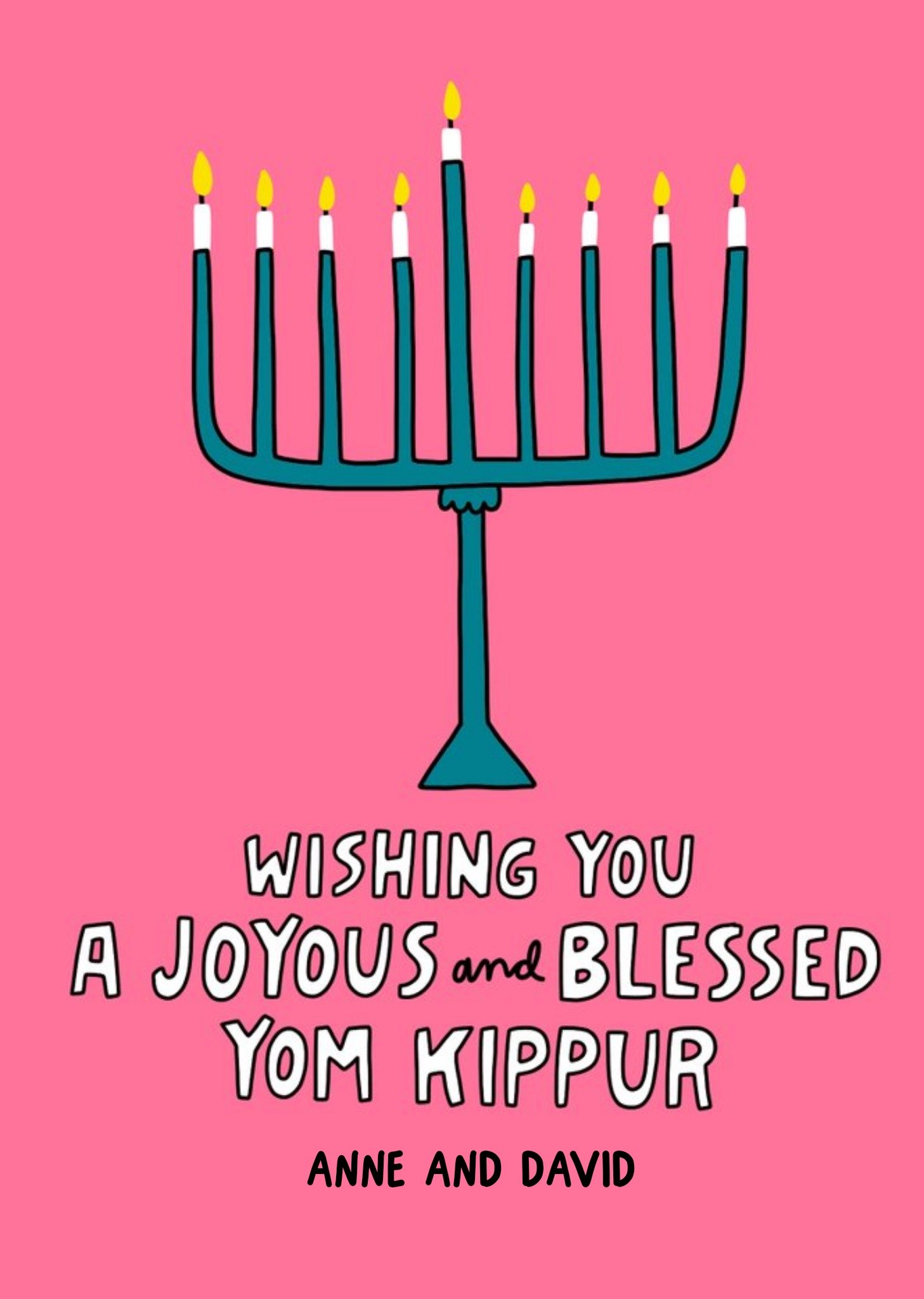 Moonpig Angela Chick Wishing You A Joyous And Bless Yom Kippur Card, Large