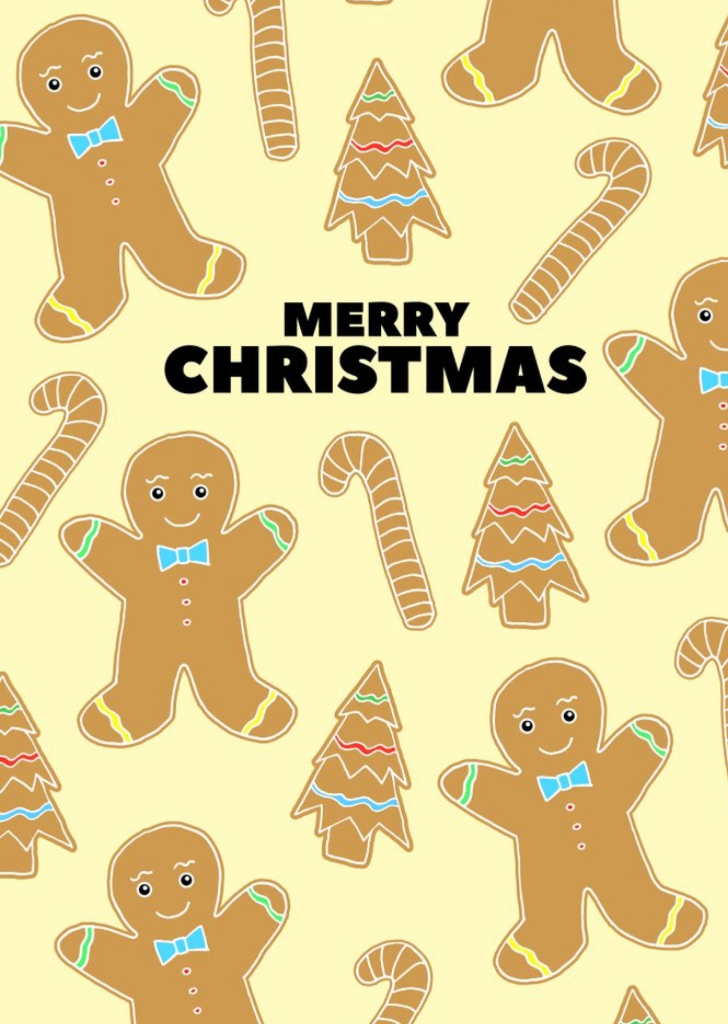 Moonpig Gingerbread Man Merry Christmas Card, Large
