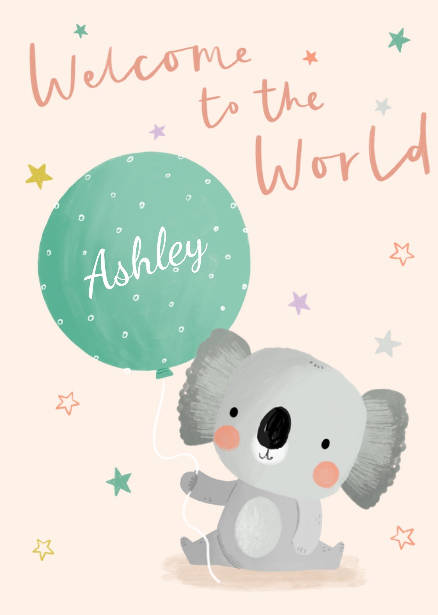 Moonpig Cute Koala Welcome To The World New Baby Card By Jess Moorhouse, Large