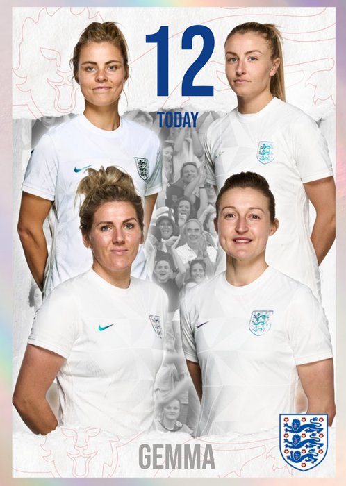 England Lionesses Personalise Age Football Birthday Card