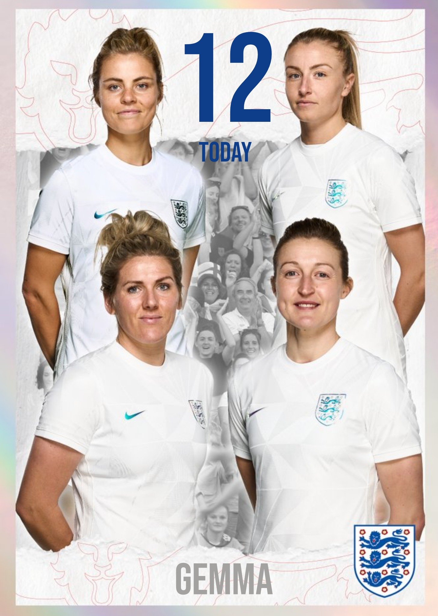 Moonpig England Lionesses Personalise Age Football Birthday Card, Large