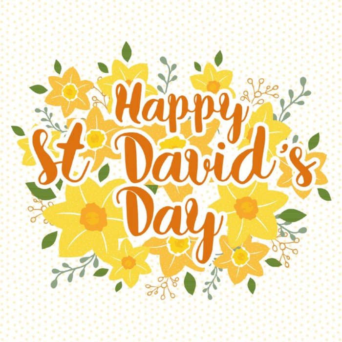 Happy St Davids Day Colourful Daffodil Card