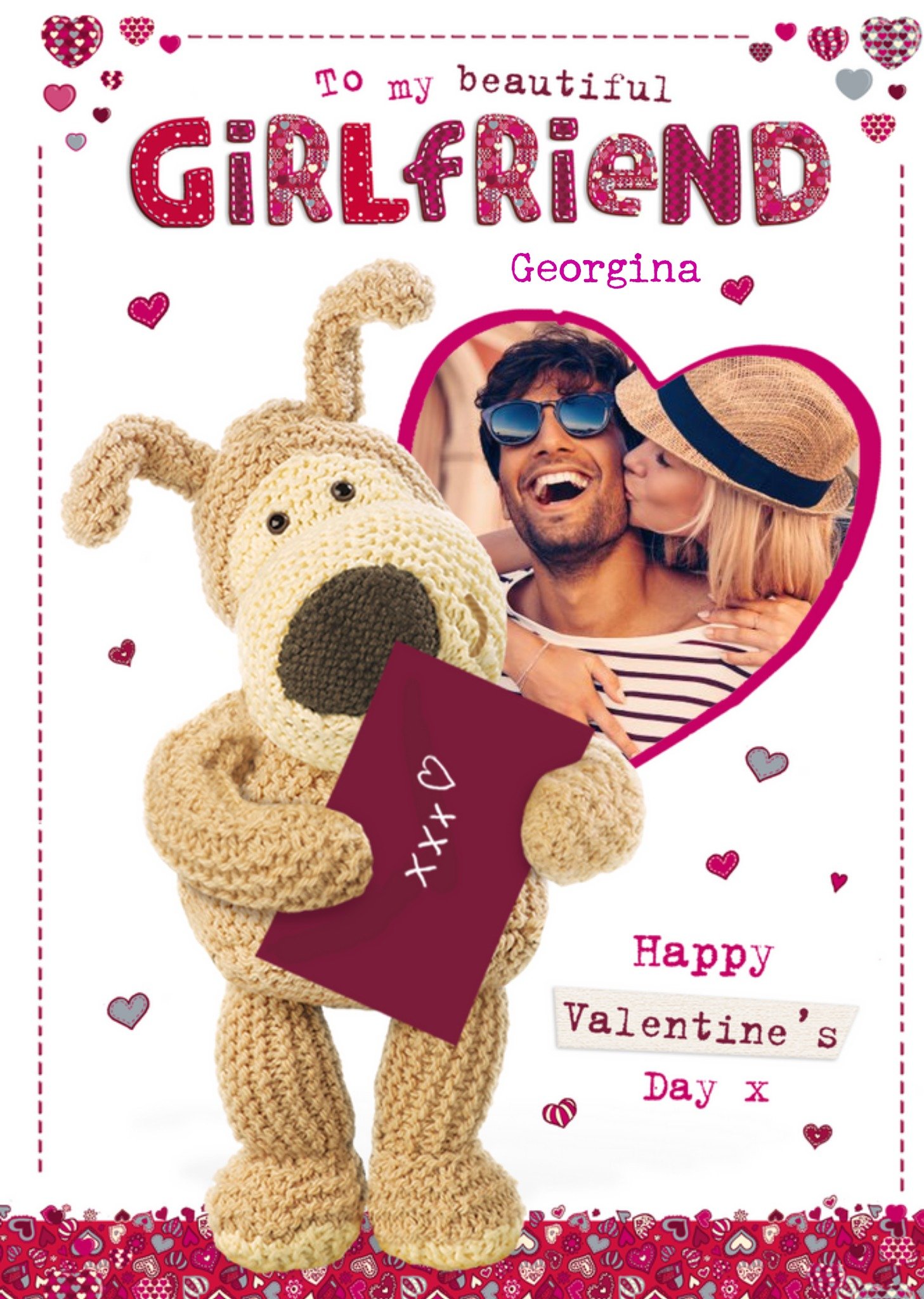 Boofle Bear To My Beautiful Girlfriend Valentines Day Card, Large