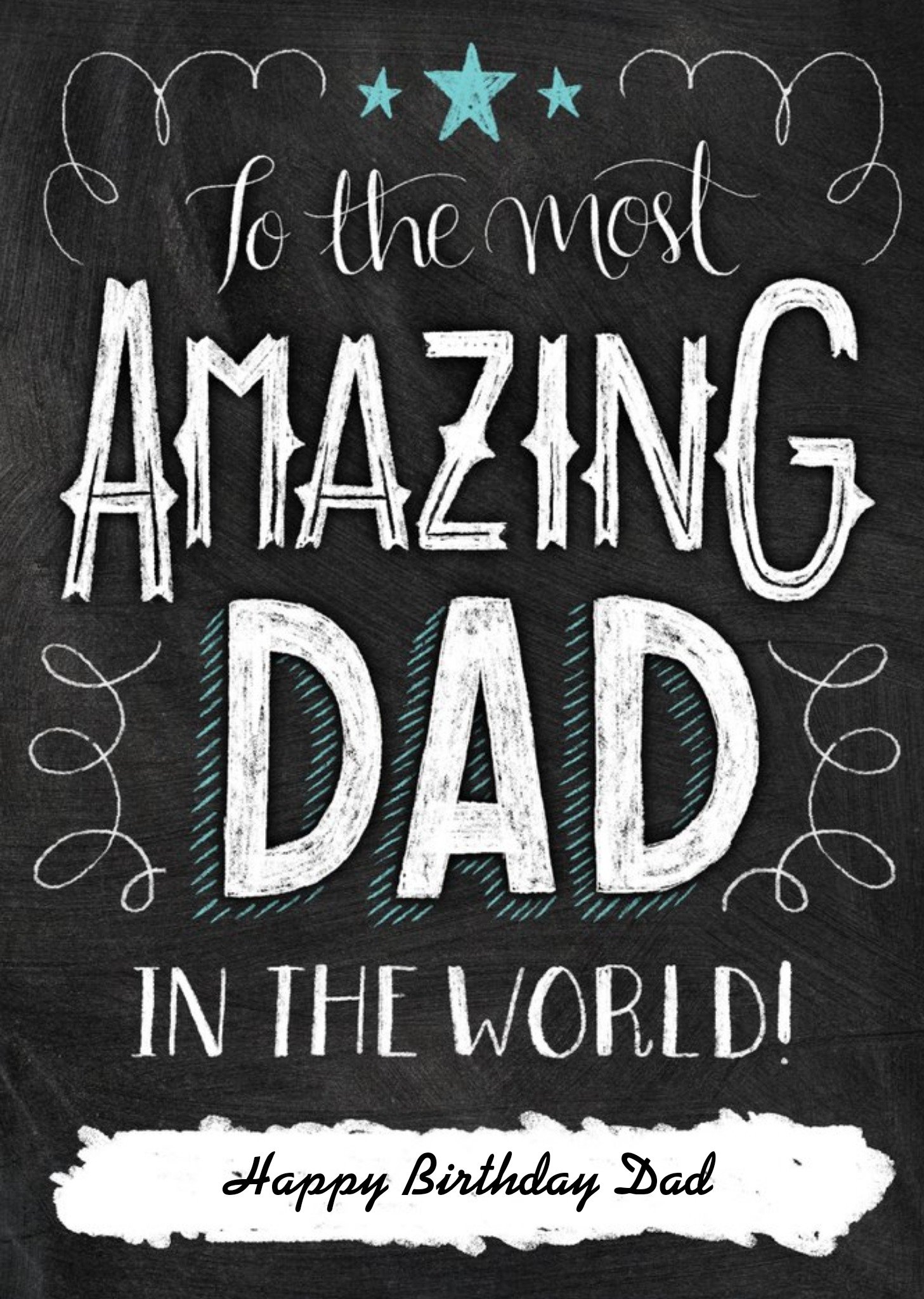 Moonpig Chalkboard Style Amazing Dad Personalised Happy Birthday Card For Father, Large