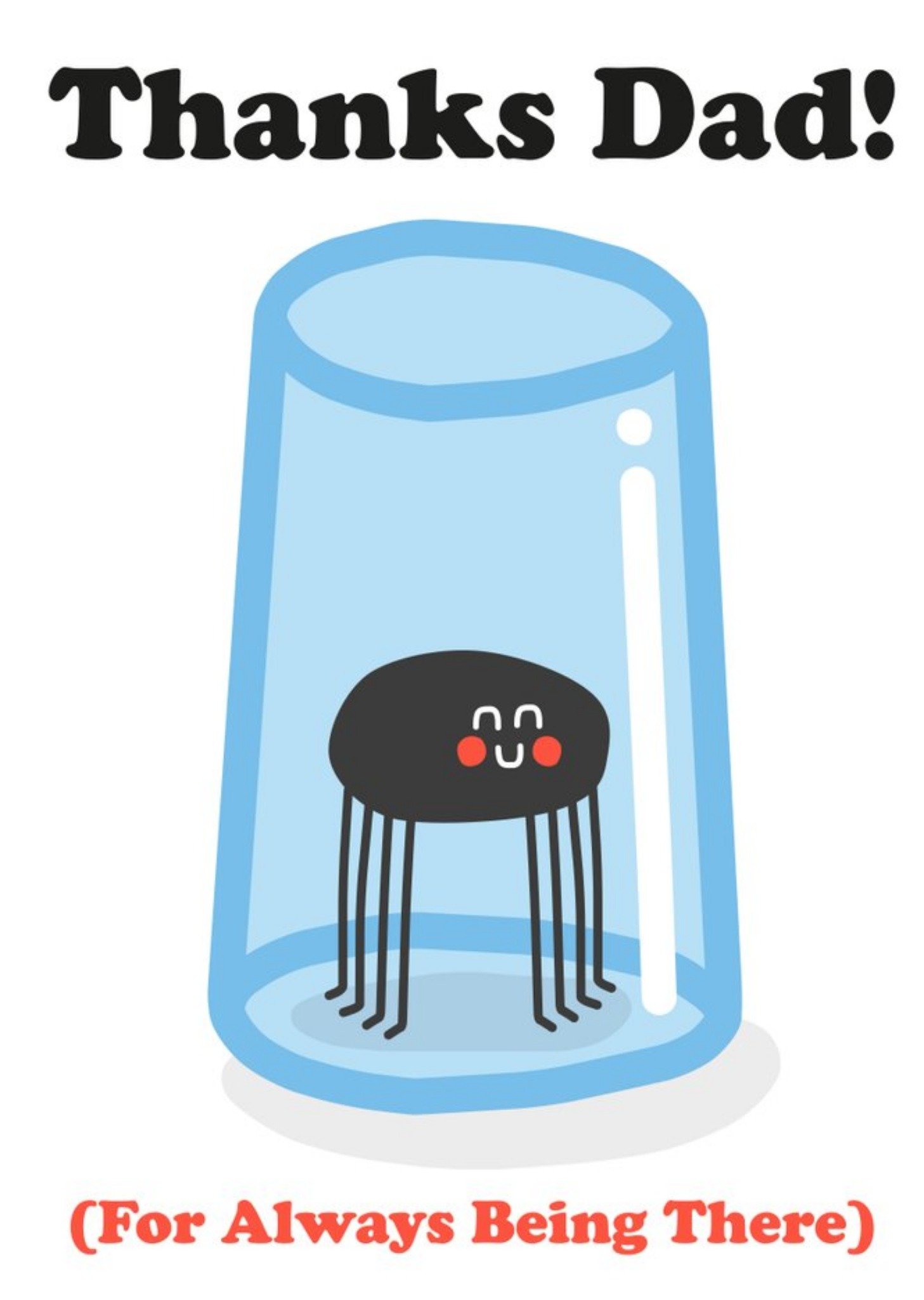 Illustration Of A Captured Spider In A Glass Thanks Dad Card