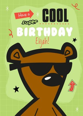 Mr Bean Super Cool Teddy Birthday Card