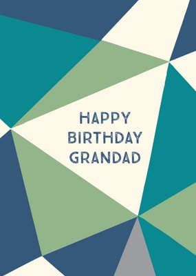 Colourful Geometric Pattern Surrounds Text Grandad's Birthday Card