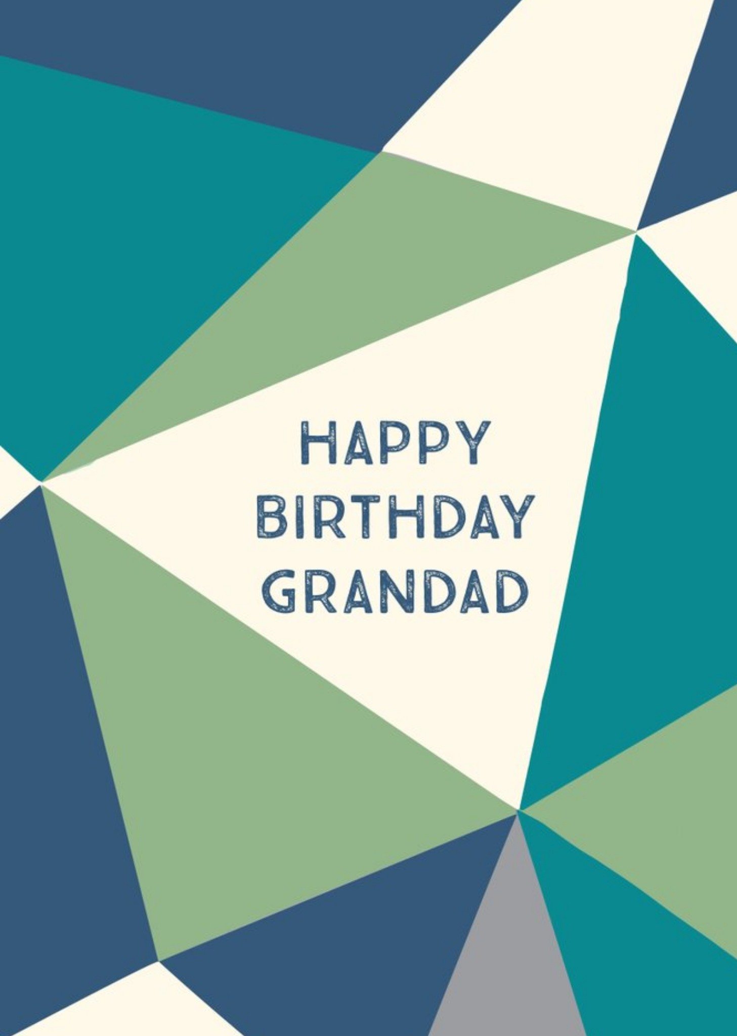 Colourful Geometric Pattern Surrounds Text Grandad's Birthday Card Ecard