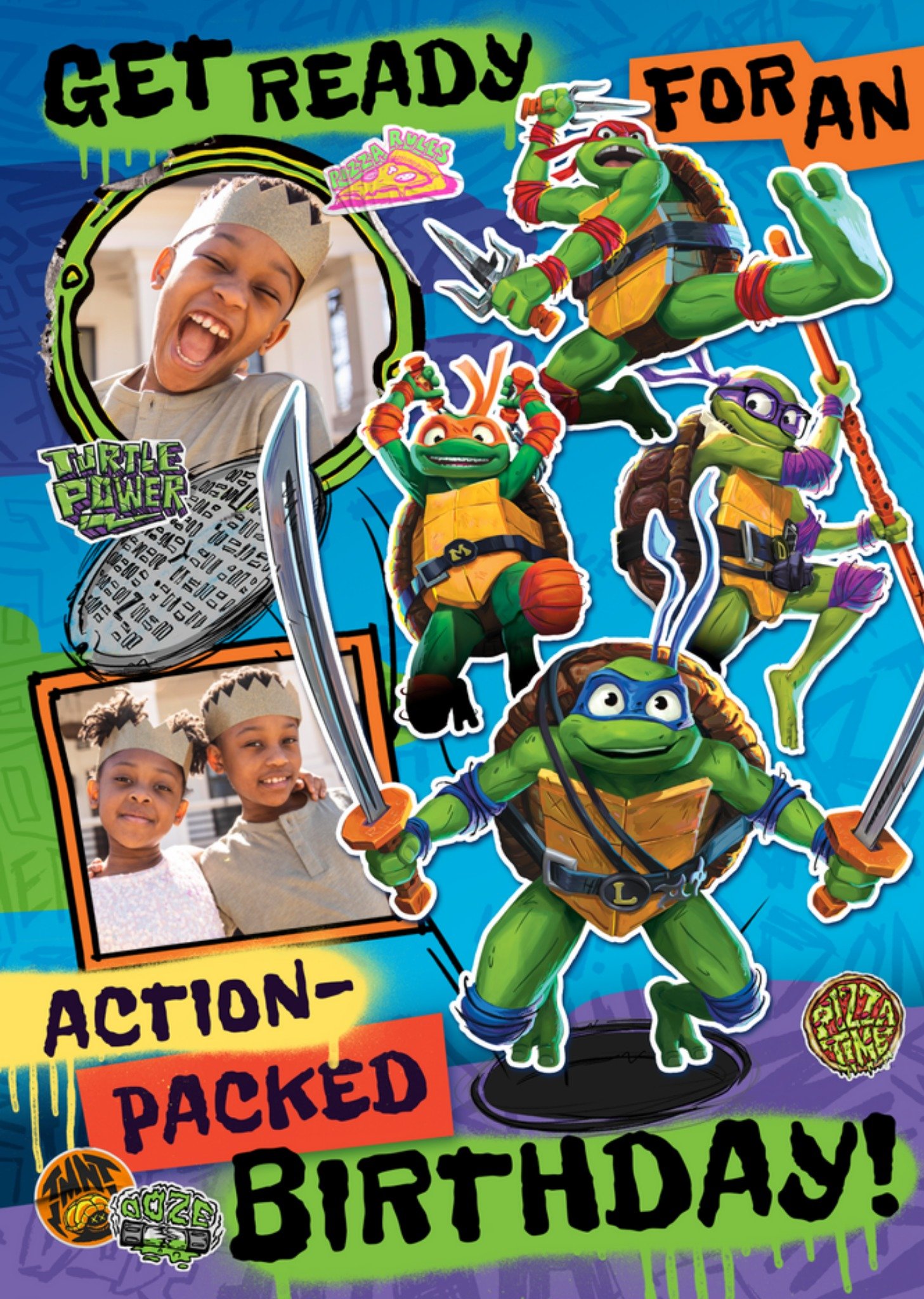 Tmnt Mutant Mayhem Action Packed Birthday Photo Upload Card Ecard