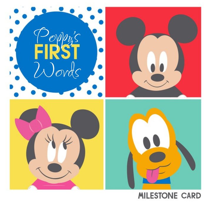Disney Baby First Words Personalised Text Card