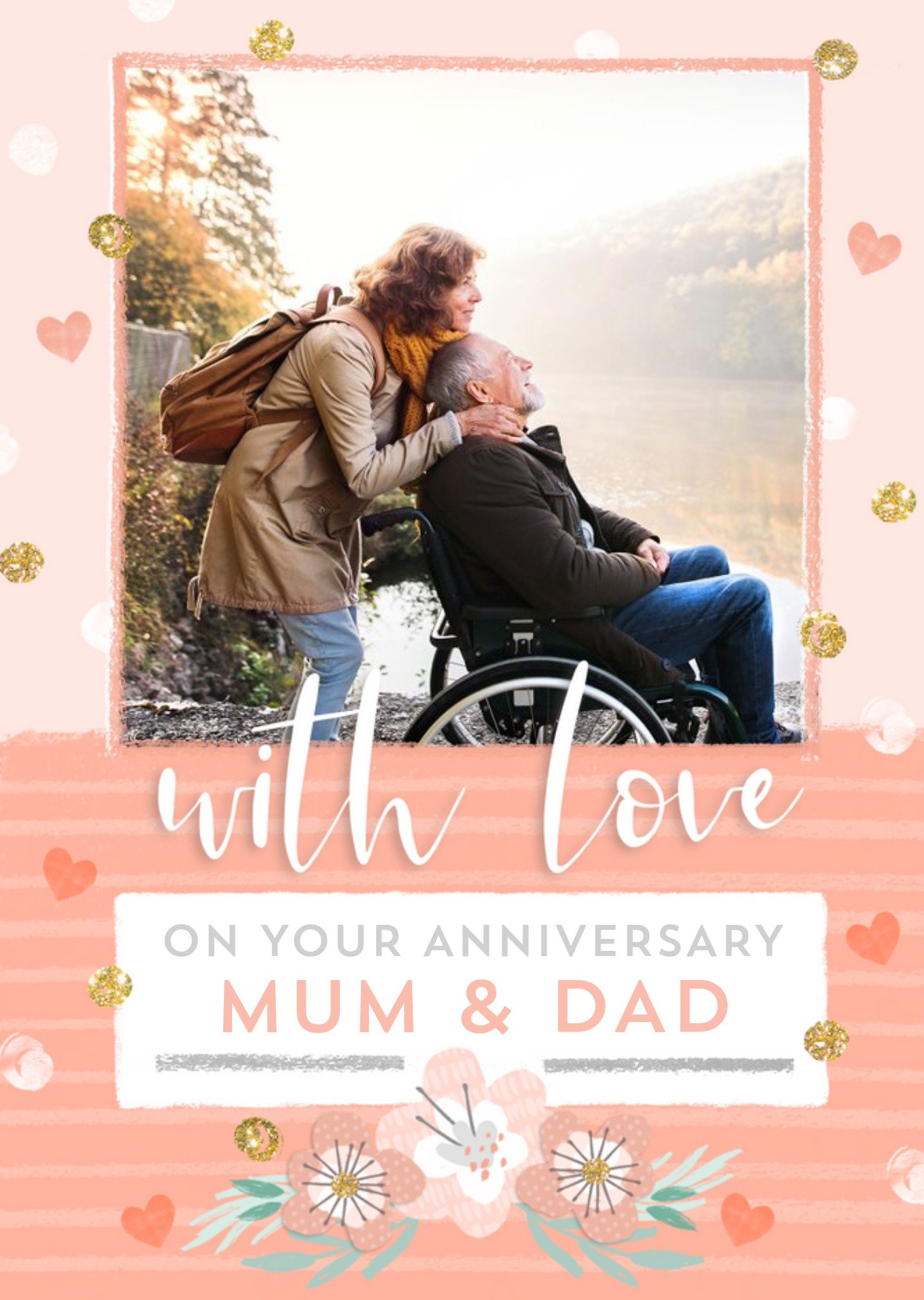 With Love On Your Anniversary Mum And Dad Photo Upload Anniversary Card Ecard