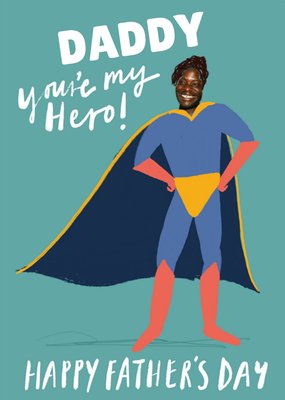 Illustrated Super Hero Daddy Photo Upload Father's Day Card