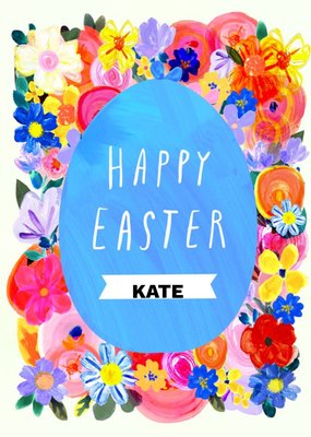 Katt Jones Illustration Colourful Floral Easter Card