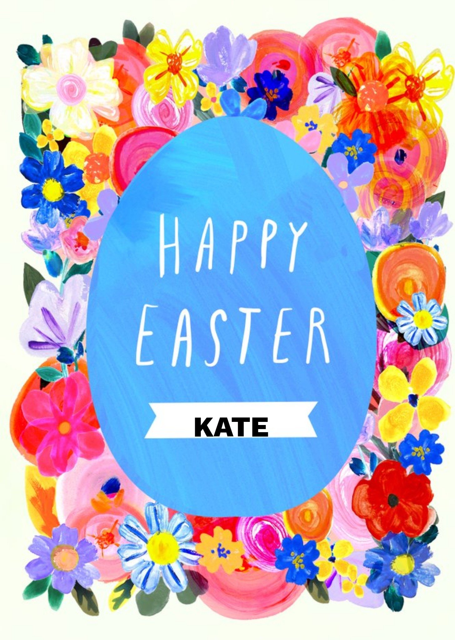 Katt Jones Illustration Colourful Floral Easter Card Ecard