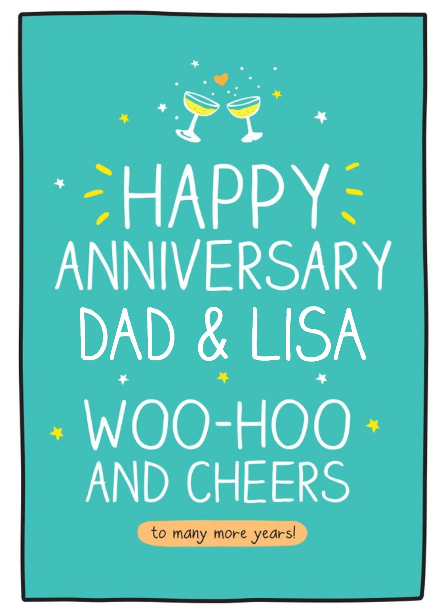 Happy Jackson Happy Anniversary Woo-Hoo And Cheers To Many More Years, Large Card