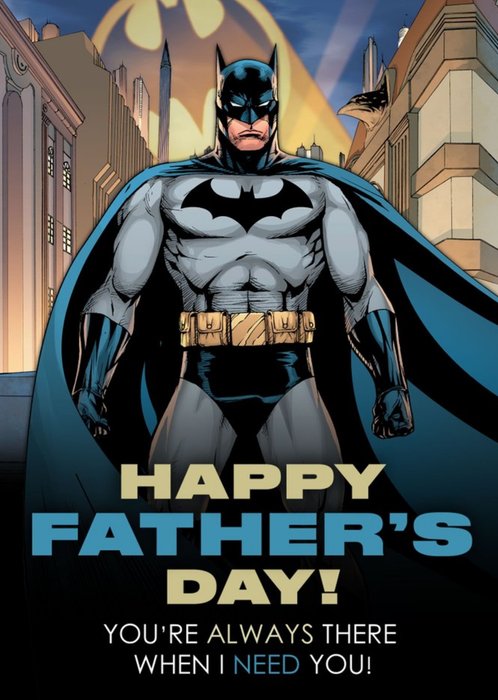 Illustrated Batman Happy Fathers Day Card