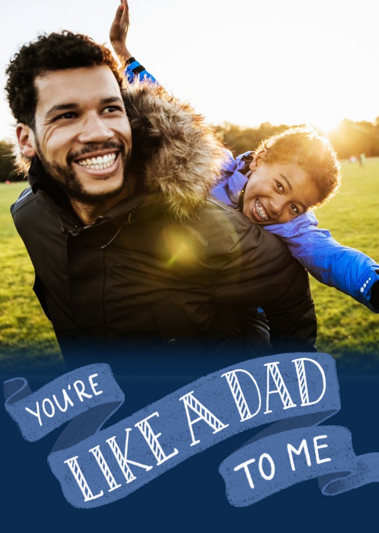 You're Like A Dad To Me Father's Day Banner Photo Upload Card Ecard