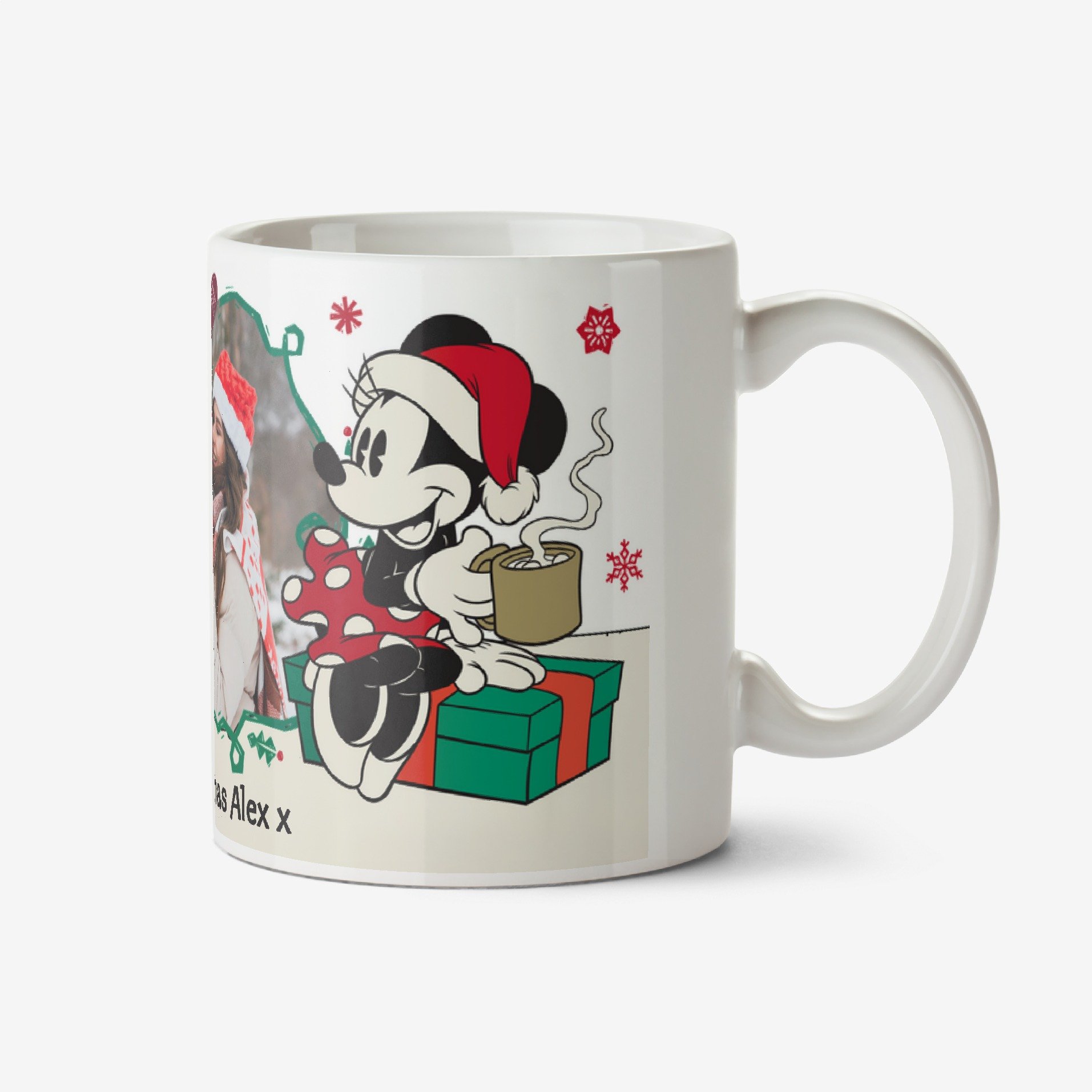 Mickey Mouse Retro Traditional Disney Mickey And Minnie Mouse Photo Upload Christmas Mug Ceramic Mug
