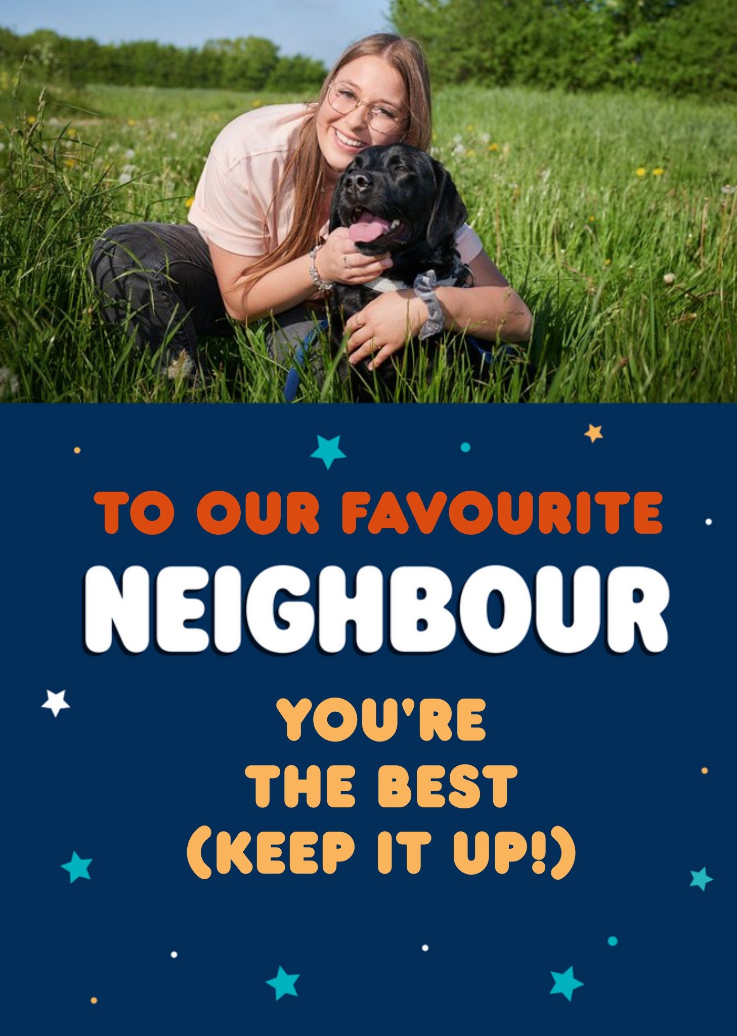 Moonpig To Our Favourite Neighbour Photo Upload Thank You Card, Large
