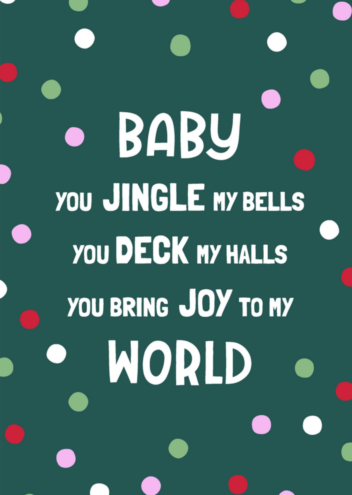 Moonpig Funny Bold Baby You Jingle My Bells Typography Christmas Card, Large