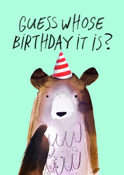 Jolly Awesome Party Bear Birthday Card