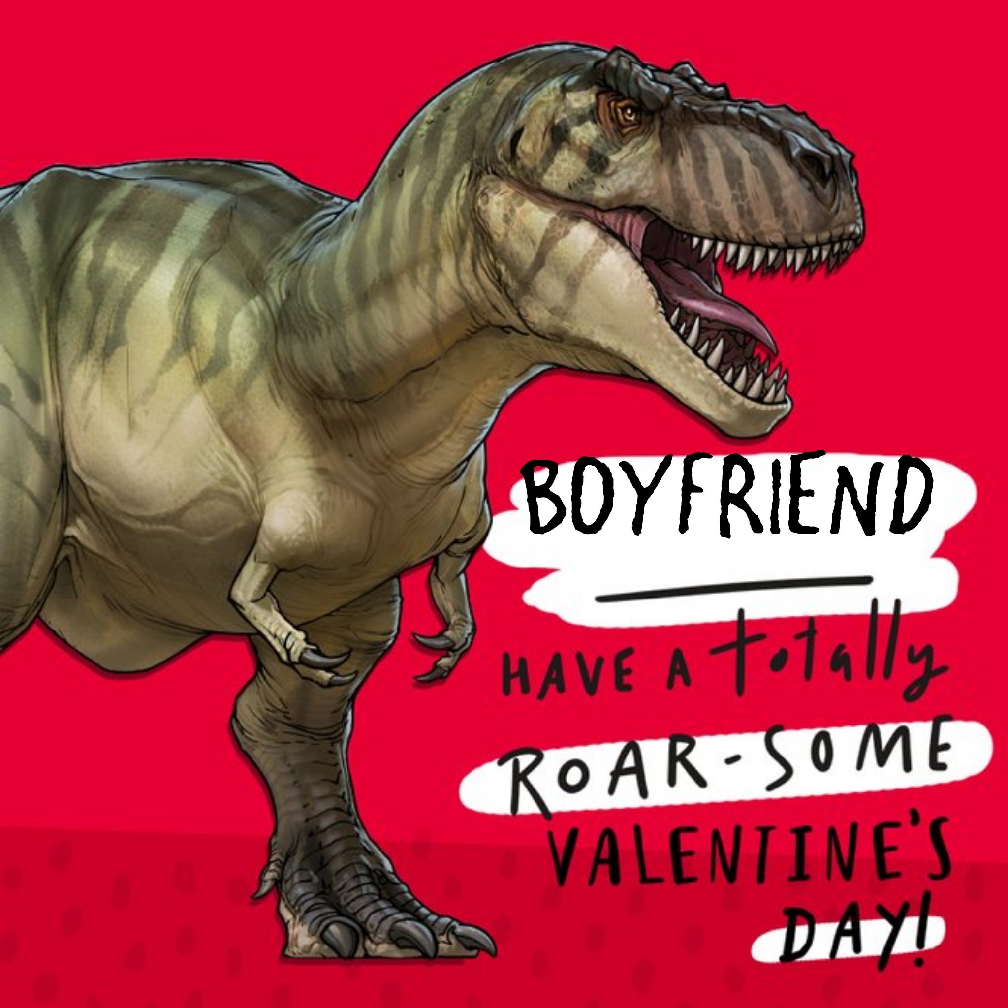 The Natural History Museum T-Rex Have A Roar-Some Valentine's Day Boyfriend Square Card