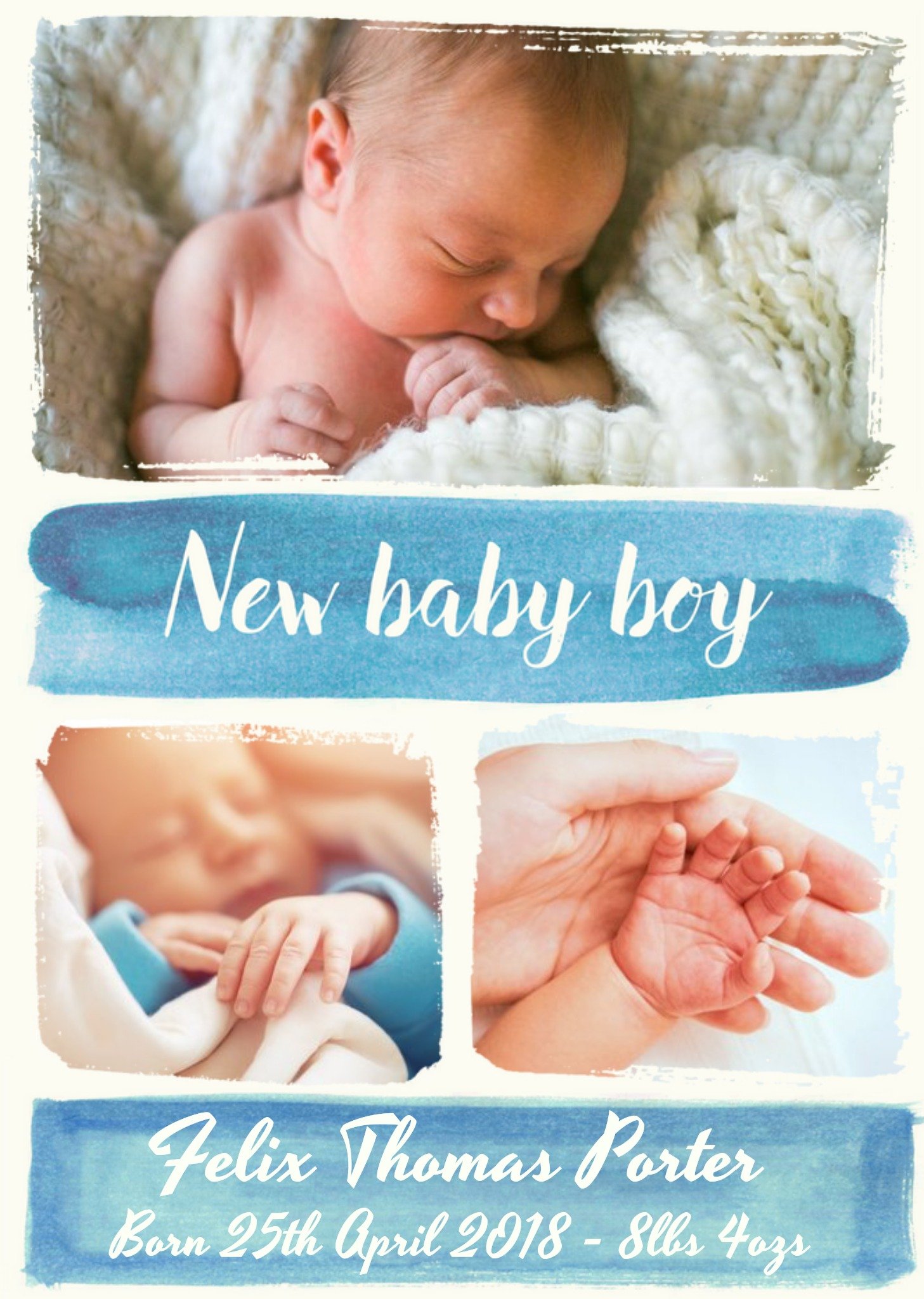 Paint A Picture New Baby Boy Photo Upload Card Ecard