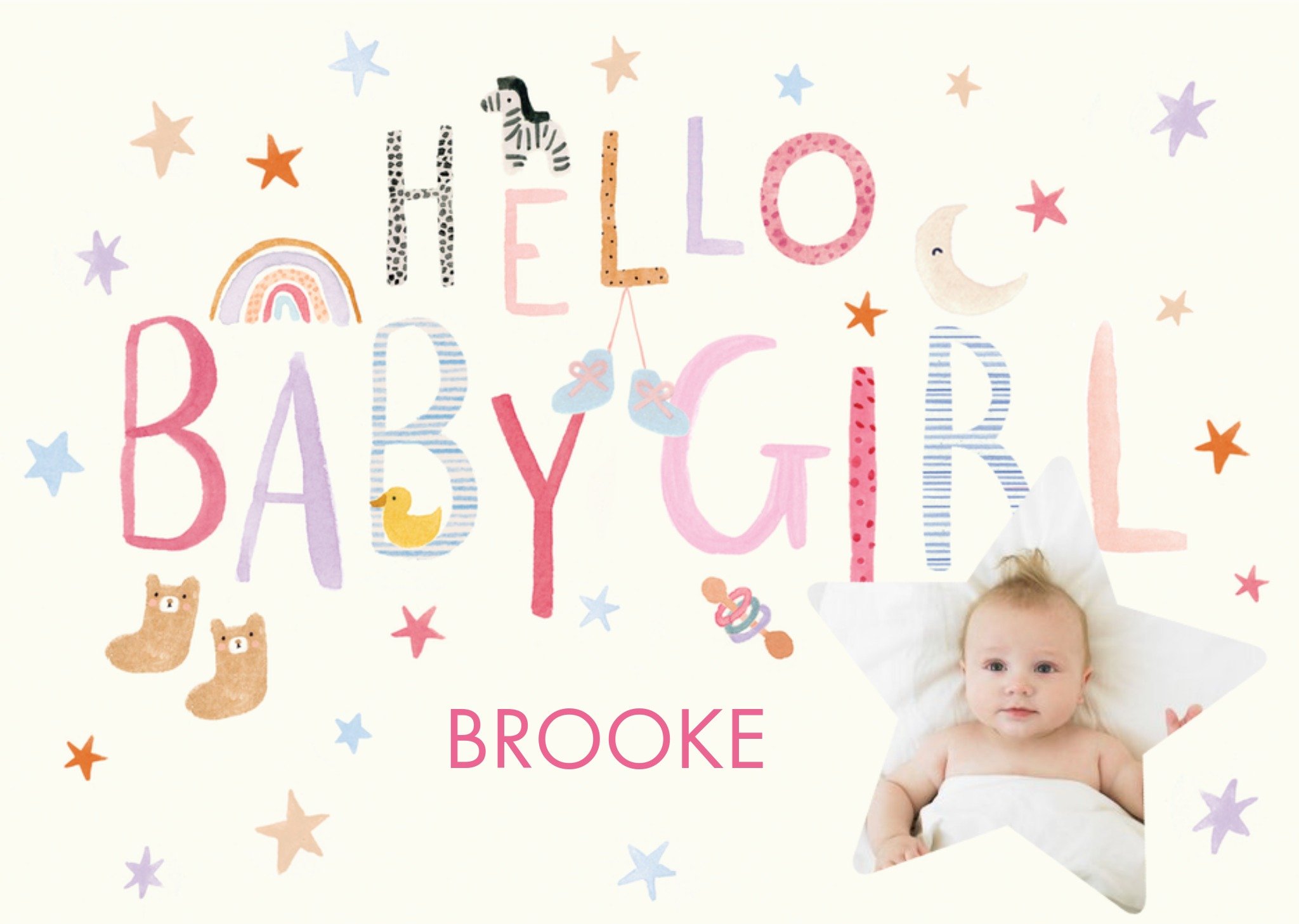 Clintons Hello Baby Girl Photo Upload Card Ecard