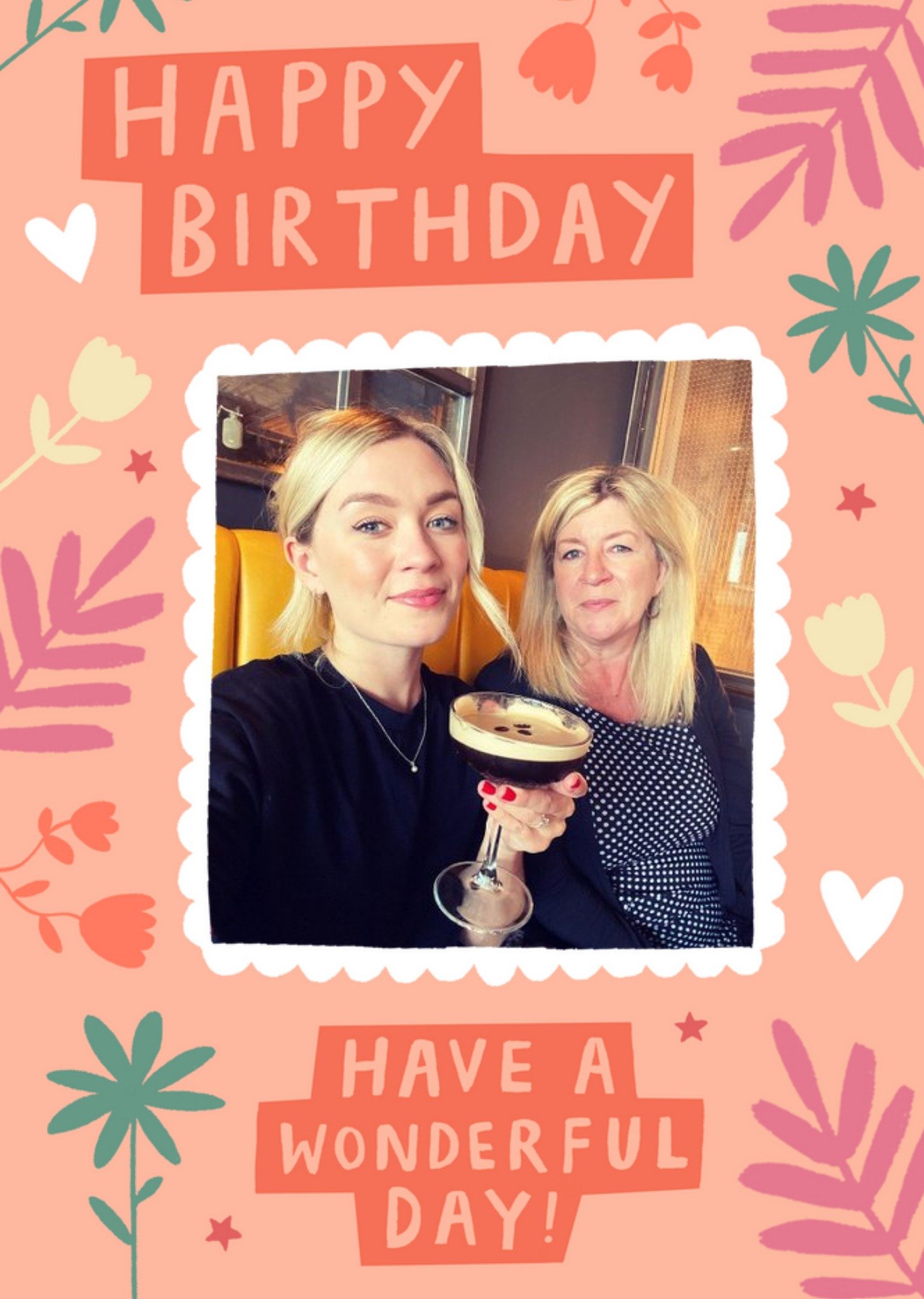 Moonpig Stella Isaac Have A Wonderful Day Photo Upload Birthday Card, Large