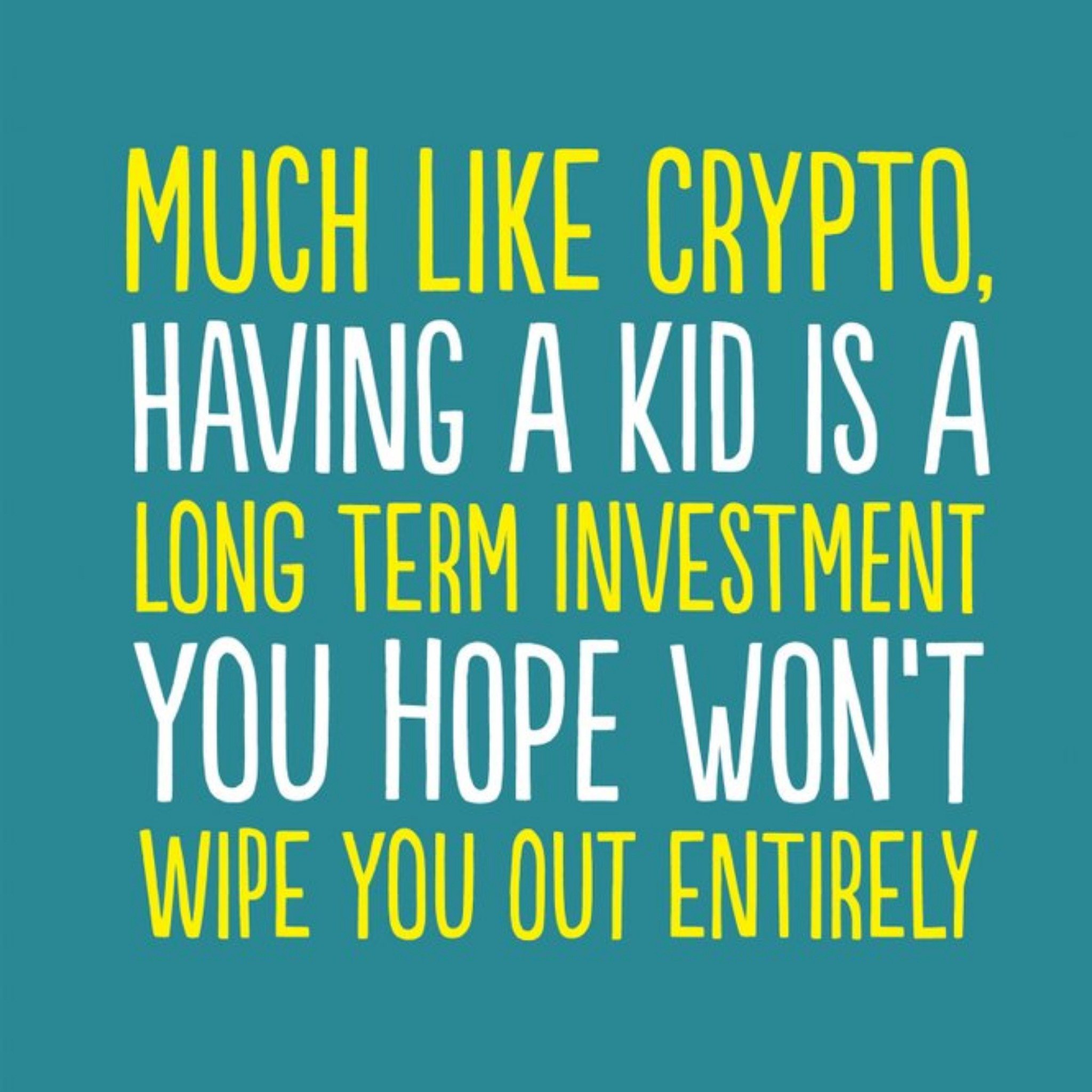 Moonpig Crypto Long Term Investment Funny Typographic Card, Large