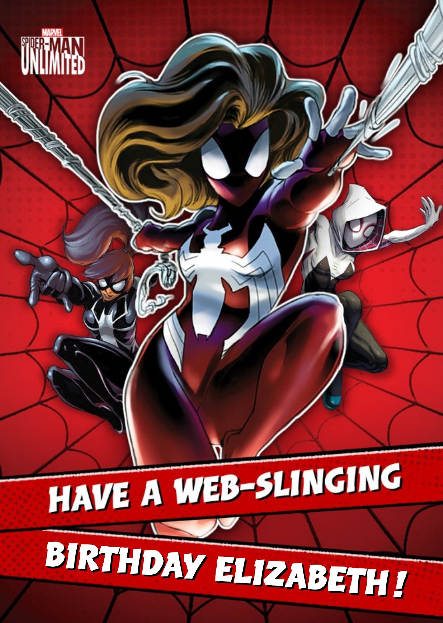 Marvel Spiderman Unlimited Gaming Web Slinging Birthday Card, Large