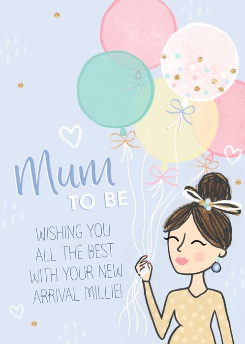 Raspberry Fizz Cute Illustrated Mum To Be Card