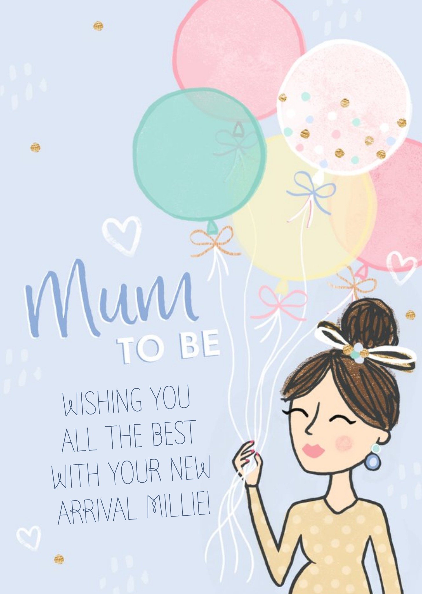 Moonpig Raspberry Fizz Cute Illustrated Mum To Be Card Ecard