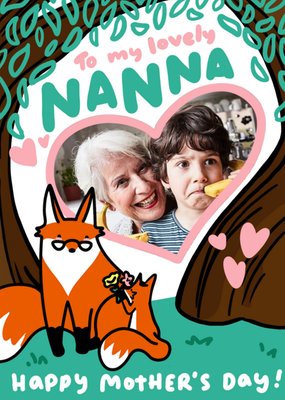 Cute Nanna Fox And Fox Cub Woodland Scene To My Lovely Nanna Photo Upload Mother's Day Card