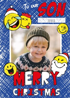 Smiley World To Our Son Photo Upload Christmas Card