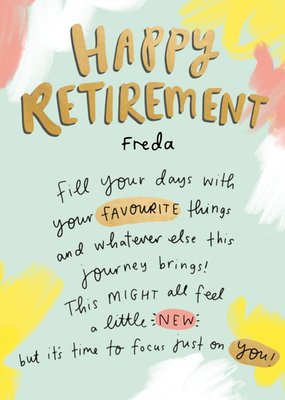 Editable Happy News Retirement Card