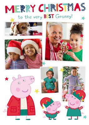 Peppa Pig Best Granny Photo Upload Christmas card