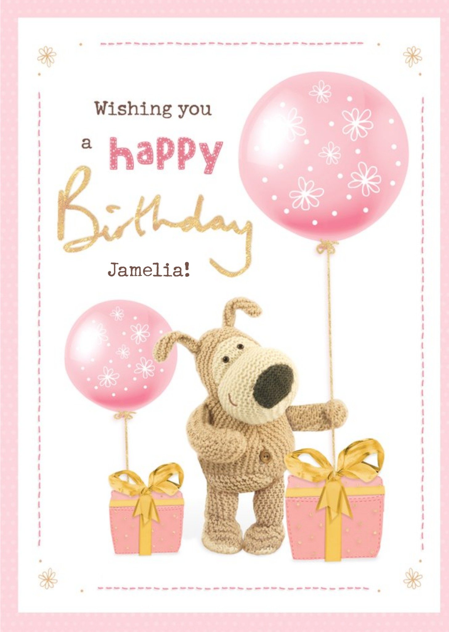 Cute Boofle Wishing You A Happy Birthday Card, Large