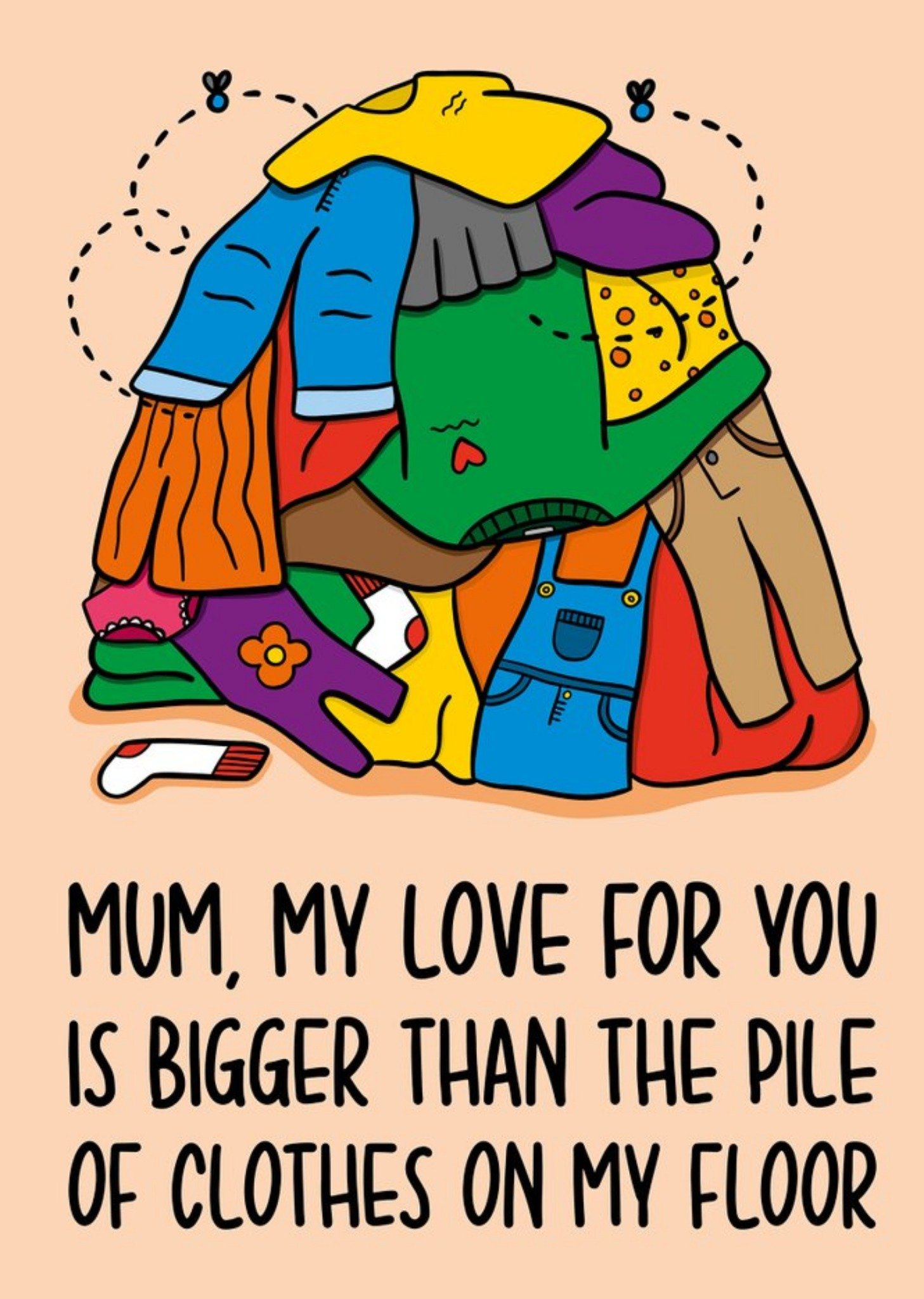 Moonpig Pile Of Clothes On My Floor Card, Large