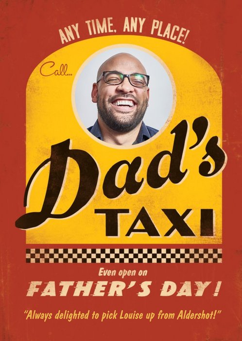 Dads Taxi Even Open On Fathers Day Card