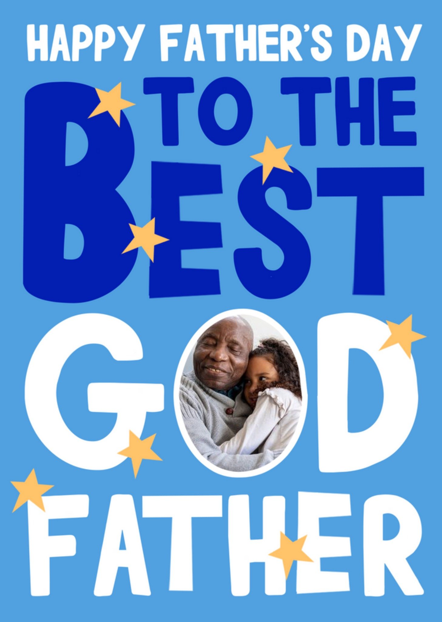 Moonpig Best God Father Father's Day Photo Upload Card, Large