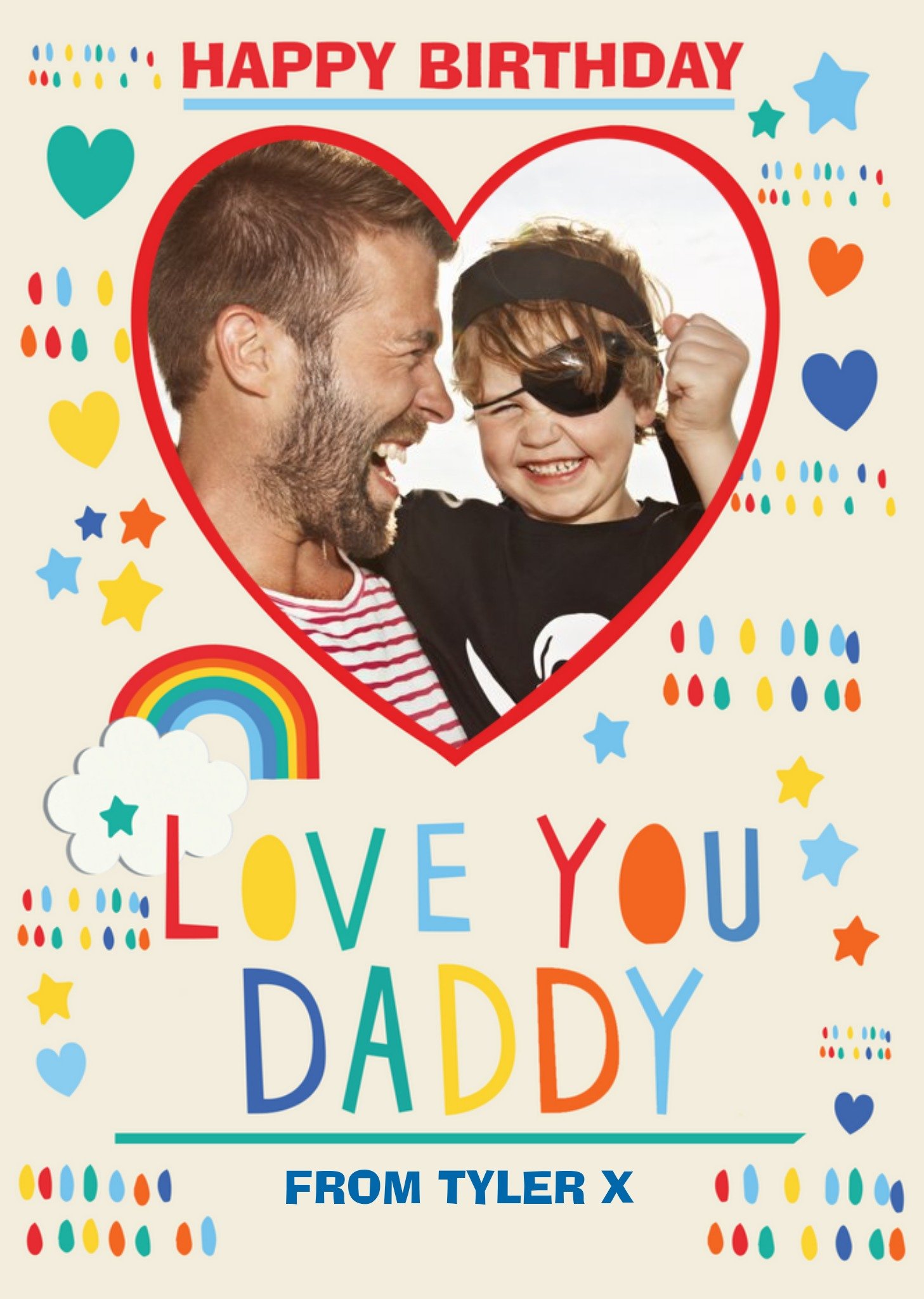 Moonpig Love You Daddy Photo Upload Birthday Postcard