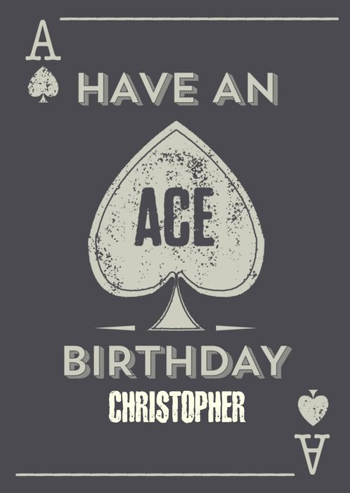 Ace Of Spades Style Personalised Birthday Card