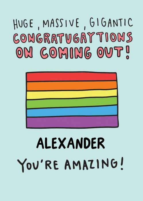 Congratulations on Coming out Card - Pride flag
